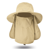 Fishing Hat/Boonie Hat; Sun hat Detachable UV Sun Screen Wide Brim Hat With Face Cover & Neck Flap; hiking hat - Khaki