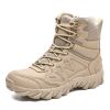 Outdoor Men Hiking Shoes Waterproof Breathable Tactical Combat Army Boots Desert Training Sneakers Anti-Slip Mens Military Boots - sand color - 41