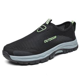 Mesh Men Casual Shoes Summer Outdoor Water Sneakers Men Trainers Non-slip Climbing Hiking Shoes Breathable Men's Treking Shoe - Black - 44