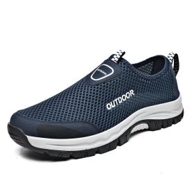 Mesh Men Casual Shoes Summer Outdoor Water Sneakers Men Trainers Non-slip Climbing Hiking Shoes Breathable Men's Treking Shoe - Blue - 41