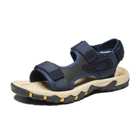 Men Summer Sandals Man Beach Sandals Mountain Hiking Sandals Outdoor Casual Slippers Comortable Non-Slip Shoes Puls Size 47 - Navy - 45