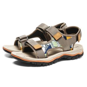 Men Fashion Sandals 2022 Summer Man Beach Sandals Moutain Hiking Sandals Plus Size 47 Outdoor Casual Shoes Non-slip Aqua Shoes - Khaki - 46