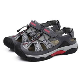 Men Sandals Summer Beach Sandals Outdoor Breathable Hiking Shoes High Quality Summer Shoes Plus Size 48 Man Non-slip Sandals - Grey - 38