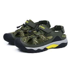 Men Sandals Summer Beach Sandals Outdoor Breathable Hiking Shoes High Quality Summer Shoes Plus Size 48 Man Non-slip Sandals - Green - 40