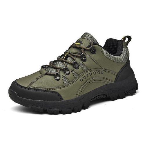 Outdoor Men Treking Shoes Breathable Climbing Hiking Sneakers Men Trainers Comfortable Walking Casual Shoes Men Camping Shoes - Green - 47