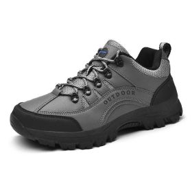 Outdoor Men Treking Shoes Breathable Climbing Hiking Sneakers Men Trainers Comfortable Walking Casual Shoes Men Camping Shoes - Gray - 44