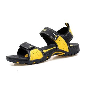Women Beach Sandals 2022 Summer Man Hiking Sandals Outdoor Non-slip Casual Sandals Unisex Comfortable Summer Sneaker Shoes - Black yellow - 40