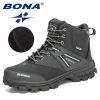 BONA 2022 New Arrival Hiking Shoes Men Outdoor Trekking Shoes Trainers Sports Sneakers Man Mountain Climbing Footwear Masculino - Dark grey S gray - 9