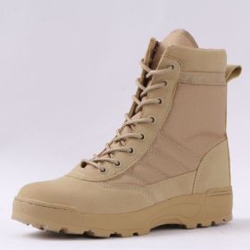 Men Boots Tactical Military Boots Special Force Desert Combat Army Boots Outdoor Hiking Boots Ankle Shoes Men Work Safty Shoes - Sand - 40