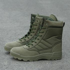 Men Boots Tactical Military Boots Special Force Desert Combat Army Boots Outdoor Hiking Boots Ankle Shoes Men Work Safty Shoes - Green - 36