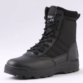 Men Boots Tactical Military Boots Special Force Desert Combat Army Boots Outdoor Hiking Boots Ankle Shoes Men Work Safty Shoes - Black - 43
