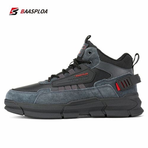 Baasploa Winter Men Cotton Shoes Leather Comfortable Hiking Shoes Waterproof Warm Outdoor Sneakers Non-Slip Wear-Resistant - A05-114707-HU - 45