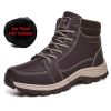 Brand Winter Leather Men Boots Plush Warm Men Snow Boots Outdoor Non-slip Hiking Boots Men Winter Shoes Men Sneakers Size 39-48 - No Plush Brown - 9