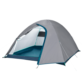 3 Person Dome Camping Tent, Waterproof, Gray - Gray - metal and fabric