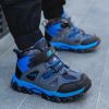 Winter Children Shoes Hiking Shoes Non-slip Sports Shoes Warm Outdoor Boys Boots Teenagers Mountain Climbing Trekking Sneakers - Blue Hiking Shoes - 4