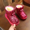 Winter Kids Boots for Girls Snow Boots Children Hiking Shoes Warm Plush Kids Pink Snow Boots Girls Rain Boots Running Shoes - Pink - 21