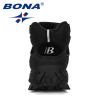 BONA New Designers Genuine Leather Hiking Shoes Winter Sneakers Men Mountain Man Tactical Hunting Footwear Plush Warm Shoes - Black silver gray - 10