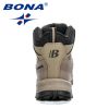 BONA 2022 New Designers Nubuck Hiking Boots Men Winter Shoes Walking Climbing Mountain Sport Boots Man Plush Warm Snow Footwear - Deep blue S gray - 8