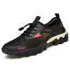 Outdoor Casual Sandals Men 2022 Summer Black Mesh Hollow Breathable Hole Fashion Hiking Sneakers Water Aqua Wading Shoes Fishing - Blue - 42