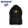 BONA 2022 New Designers Popular Hiking Shoes Man Nubuck Leather Mesh Outdoor Men Sneakers Climbing Shoes Men Sport Shoes Trendy - Deep blue red - 9