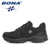 BONA 2022 New Designers Hiking Shoes Men Trekking Sneakers Walking Mountain Outdoor Shoes Man Trail Running Tourism Footwear - Black silver gray - 8.5