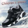 Kid Sneakers Outdoor Boots Plus Warm Fur Running Shoes Kids Waterproof Walking Children Hiking Sport Shoes Winter Shoes For Boys - Blue Kids shoes - 4