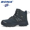 BONA 2022 New Arrival Hiking Shoes Men Outdoor Trekking Shoes Trainers Sports Sneakers Man Mountain Climbing Footwear Masculino - Dark grey S gray - 9