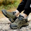 Kids Hiking Shoes Teenagers Antiskid Running Shoes Walking Mountain Sport Shoes For Boys Climbing Footwear Basket Kids Sneakers - Army Green - 40