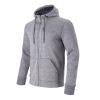 Men's Zip Thru Warm Cosy Thermal Climbing Hiking Heavy Sweatshirt - Grey Melange - S