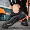High Quality Mesh Sneakers Lightweight Breathable Casual Shoes Front Lace Up Hiking Running Outdoor Spring Summer Autumn Simple - Black - 40