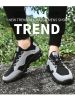 Outdoor Low Tops Casual Sneakers Men Leather Surface Comfortable Non-slip Wear-resistant Slip-on Hiking Shoes Light Breathable - Black - 41