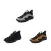 Outdoor Low Tops Casual Sneakers Men Leather Surface Comfortable Non-slip Wear-resistant Slip-on Hiking Shoes Light Breathable - Gray - 44
