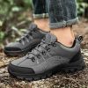 Outdoor Men Treking Shoes Breathable Climbing Hiking Sneakers Men Trainers Comfortable Walking Casual Shoes Men Camping Shoes - Khaki - 47