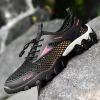 Outdoor Casual Sandals Men 2022 Summer Black Mesh Hollow Breathable Hole Fashion Hiking Sneakers Water Aqua Wading Shoes Fishing - Black - 44