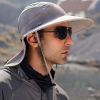 Wide Brim Sun Screen Hat With Neck Flap; Adjustable Waterproof Quick-drying Outdoor Hiking Fishing Cap For Men Women - Black